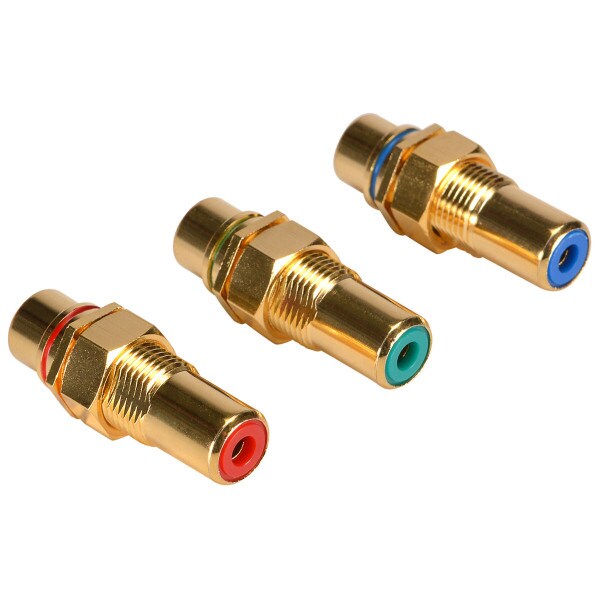 Main product image for Gold Component RCA Jack Bulkhead Red/Green/Blue Set 091-1211